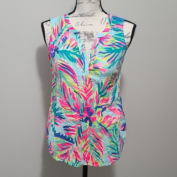 Lilly Pulitzer Tops - ♦️ 5/$25 Lilly Pulitzer Sleeveless Stacey Top Island Time